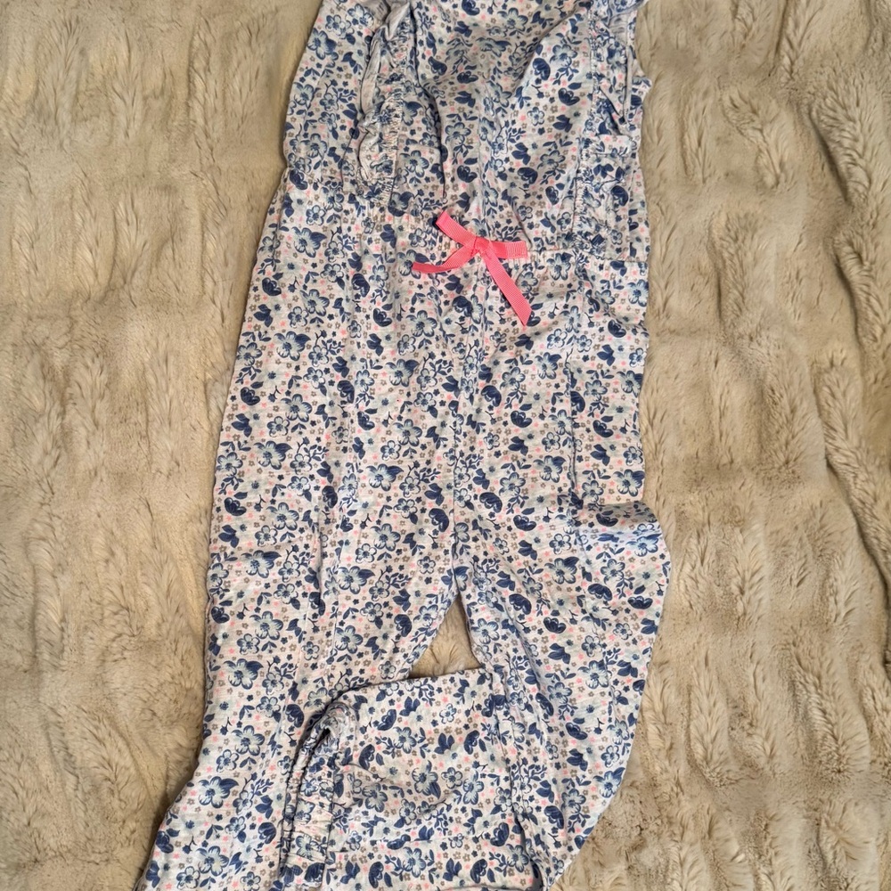 Striped Jumpsuit with Pink and Blue Accents